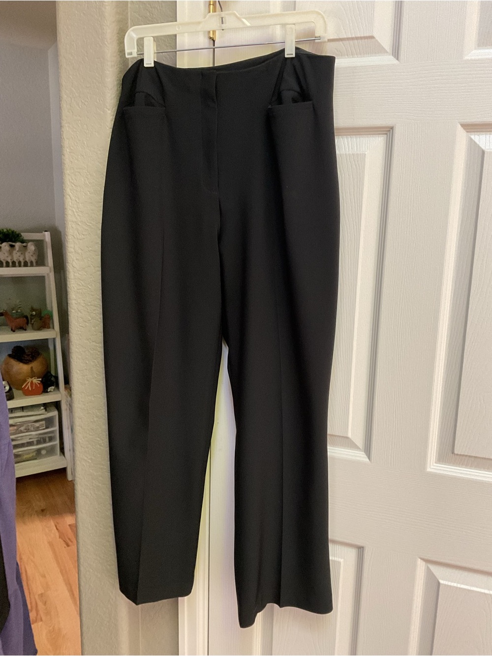 Willi Smith Black Wide-Leg Dress Trousers
